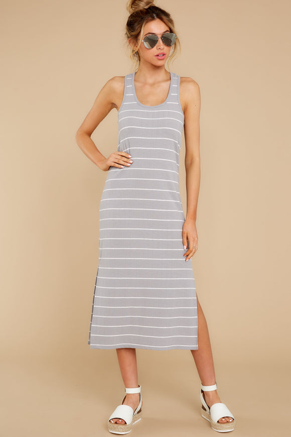 1 The Drizzle Seri Stripe Rib Tank Dress at reddress.com