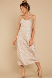 3 Know What You Want Beige Print Midi Dress at reddress.com