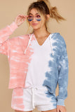 Boardwalk Overlook Seashell Pink Multi Tie Dye Hoodie