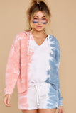 Boardwalk Overlook Seashell Pink Multi Tie Dye Hoodie