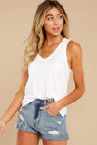 4 The Desert White Sunset Slub Tank at reddress.com