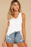 5 The Desert White Sunset Slub Tank at reddress.com