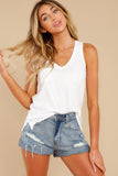 6 The Desert White Sunset Slub Tank at reddress.com