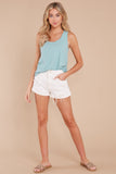 2 The Tile Blue Cotton Slub Scoop Tank at reddress.com