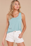 5 The Tile Blue Cotton Slub Scoop Tank at reddress.com