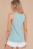 8 The Tile Blue Cotton Slub Scoop Tank at reddress.com