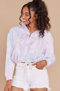 1 Let's Be Real Bubble Berry Tie Dye Crop Pullover at reddress.com