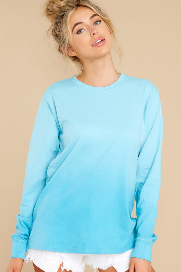 1 Feeling Is Mutual Sea Blue Ombre Top at reddress.com