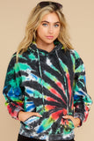 1 New Sensations Black Dynamite Spiral Tie Dye Hoodie at reddress.com