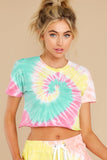 4 Totally Rad Magenta Mint Spiral Tie Dye Crop Tee at reddress.com