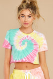 6 Totally Rad Magenta Mint Spiral Tie Dye Crop Tee at reddress.com