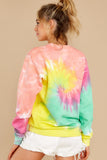 8 Blur The Lines Magenta Mint Tie Dye Sweatshirt at reddress.com