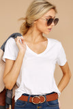 5 V Neck Tee In White at reddress.com