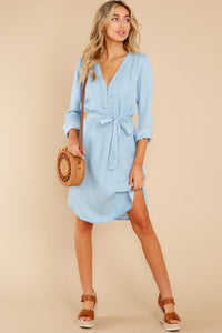 1 Song Of Love Light Blue Chambray Dress at reddress.com