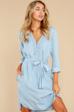 6 Song Of Love Light Blue Chambray Dress at reddress.com