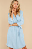 7 Song Of Love Light Blue Chambray Dress at reddress.com