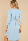 8 Song Of Love Light Blue Chambray Dress at reddress.com